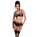 Сексуальный комплект с поясом для чулок Passion LOVELIA SET L/XL, black - Фото №1