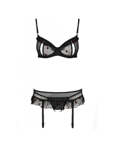 Сексуальный комплект с поясом для чулок Passion LOVELIA SET L/XL, black - Фото №5