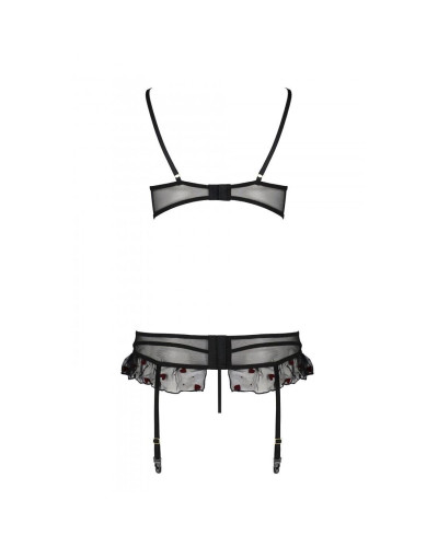 Сексуальный комплект с поясом для чулок Passion LOVELIA SET L/XL, black - Фото №6