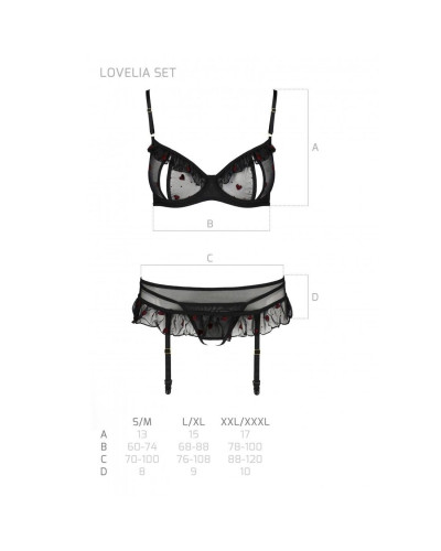 Сексуальный комплект с поясом для чулок Passion LOVELIA SET L/XL, black - Фото №7