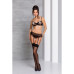 Сексуальный комплект с поясом для чулок Passion LOVELIA SET S/M, black - Фото №3