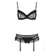 Сексуальний комплект з поясом для панчіх Passion LOVELIA SET XXL/XXXL, black - Фото №5