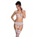 Сексуальний комплект з поясом для панчіх Passion LOVELIA SET L/XL, white - Фото №1