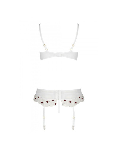 Сексуальний комплект з поясом для панчіх Passion LOVELIA SET L/XL, white - Фото №6