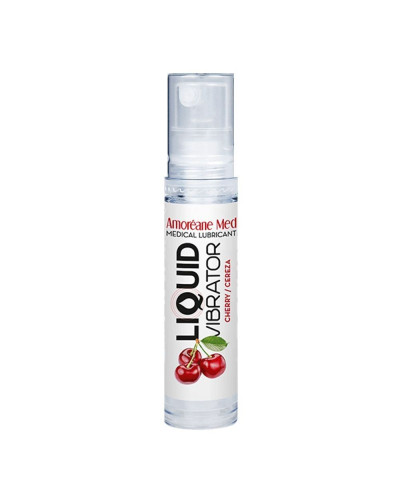 Лубрикант з ефектом вібрації Amoreane Med Liquid Vibrator Cherry (10 мл) - Фото №1