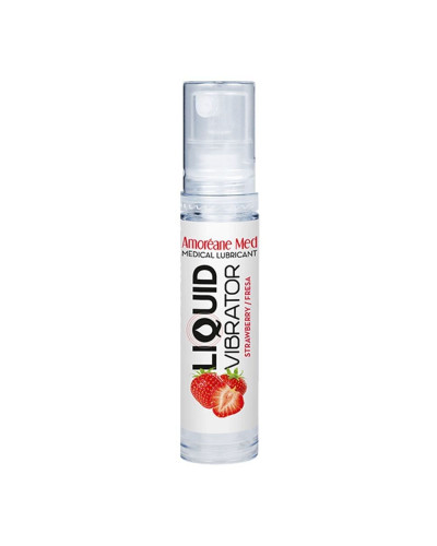 Лубрикант з ефектом вібрації Amoreane Med Liquid Vibrator Strawberry (10 мл) - Фото №1