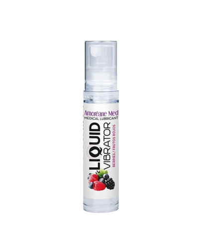 Лубрикант з ефектом вібрації Amoreane Med Liquid Vibrator Berries (10 мл) - Фото №1
