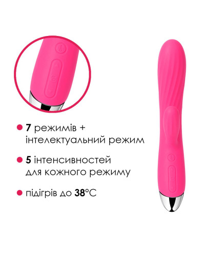 Інтелектуальний вібратор-кролик із підігрівом Svakom Angel Plum Red - Фото №3