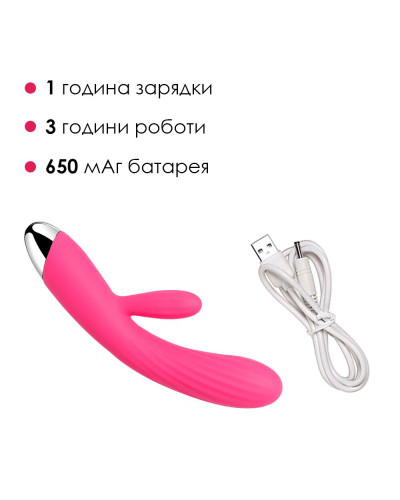 Інтелектуальний вібратор-кролик із підігрівом Svakom Angel Plum Red - Фото №4