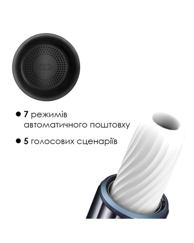 Автоматичний мастурбатор з озвучкою Svakom Alex Dark Blue - Фото №3