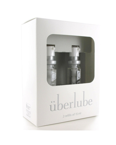 Преміум лубрикант 3в1 на силіконовій основі Uberlube Good-to-Go Refills (2 шт. по 15 мл з дозатором) - Фото №2