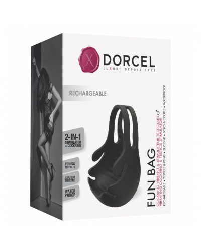 Ерекційне кільце з вібрацією і стимуляцією мошонки Dorcel FUN BAG, перезаряджуване - Фото №8