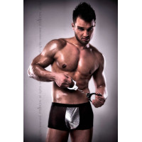 Розпродаж!!! Чоловічі шорти з блискучим гульфіком Passion 002 SHORT black S/M