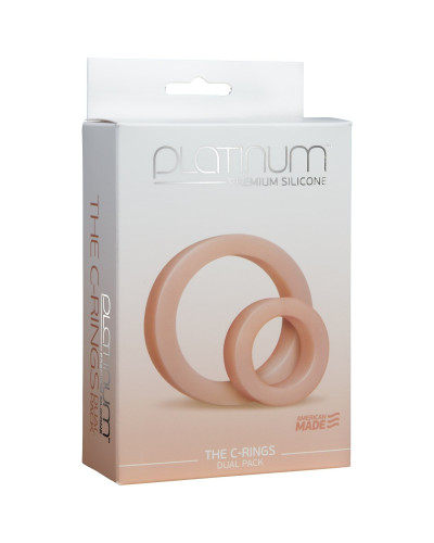 Набір ерекційних кілець Doc Johnson Platinum Premium Silicone — The C-Rings — White - Фото №2