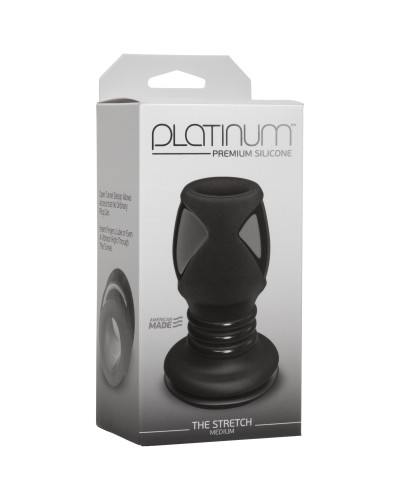 Анальный туннель Doc Johnson Platinum Premium Silicone — The Stretch — Medium — Black - Фото №2