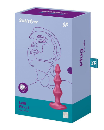 Анальный стимулятор-бусины с двумя моторами Satisfyer Lolli-Plug 1 Berry - Фото №5