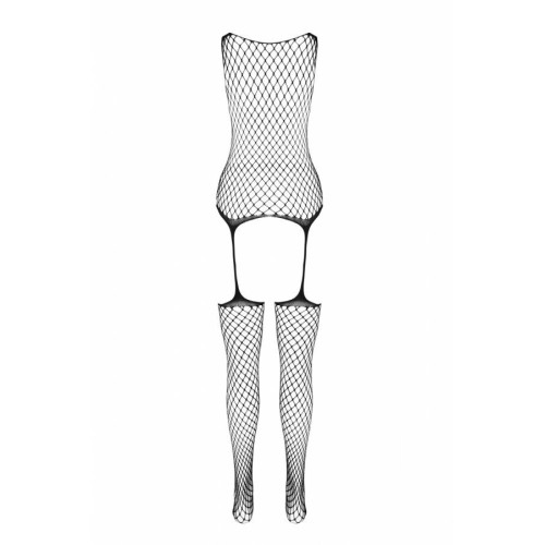 Сітчастий чорний бодістокінг, який імітує боді з панчохами на підв'язках Casmir CA003