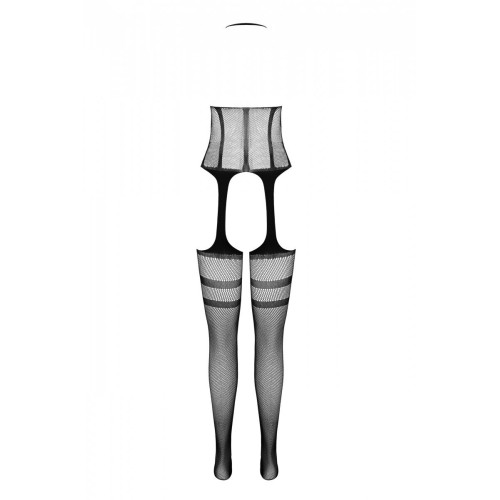 Сітчастий тілесний бодістокінг з коротким топом та підв'язками Casmir CA008