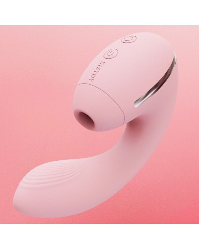 Вакуумний вібратор KISSTOY Tina Mini Pink, вагінально-кліторальний - Фото №2