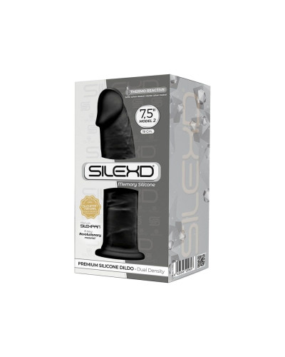 Фалоімітатор SilexD Henry Black (MODEL 2 size 7.5in), двошаровий, силікон + Silexpan, діаметр 4,8 см - Фото №3