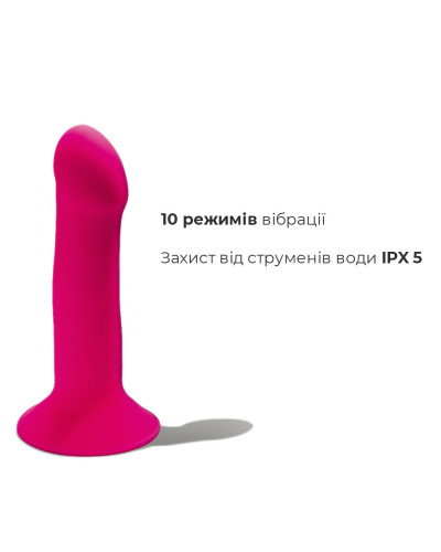 Дилдо с вибрацией Adrien Lastic Hitsens 2 Pink, отлично для страпона, макс диаметр 4см, длина 17,2см - Фото №4