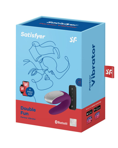 Смарт-вибратор для пар Satisfyer Double Fun (Violet) с пультом ДУ - Фото №7