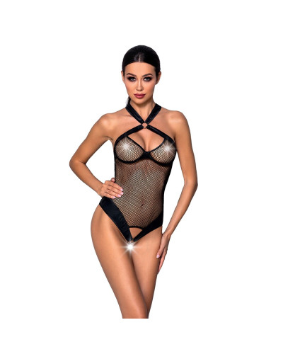 Сетчатый боди с халтером Passion Amanda Body S/M, black - Фото №1