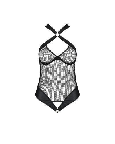 Сетчатый боди с халтером Passion Amanda Body S/M, black - Фото №3