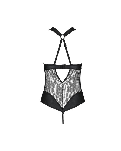 Сетчатый боди с халтером Passion Amanda Body S/M, black - Фото №4