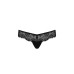 Кружевные трусики-танга с атласным бантиком Passion NAJA THONG L/XL, black - Фото №5