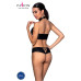 Комплект из эко-кожи Passion NANACY BIKINI XXL/XXXL, black, бра и трусики с имитацией шнуровки - Фото №2
