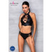 Комплект из эко-кожи Passion NANACY BIKINI XXL/XXXL, black, бра и трусики с имитацией шнуровки - Фото №3