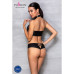 Комплект из эко-кожи Passion NANACY BIKINI XXL/XXXL, black, бра и трусики с имитацией шнуровки - Фото №4