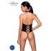 Боди из эко-кожи с имитацией шнуровки и открытым доступом Passion NANCY BODY S/M, black - Фото №2