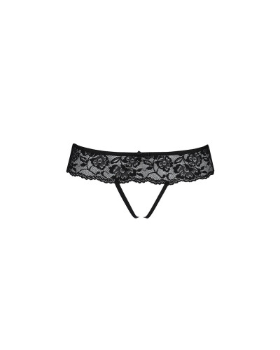 Кружевные стринги с доступом Passion SENIA THONG S/M, black - Фото №5