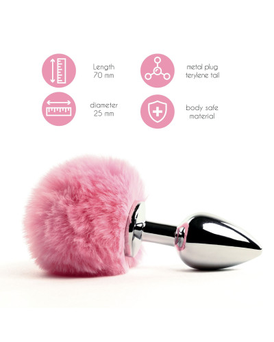 Анальна пробка FeelzToys - Bunny Tails Butt Plug Pink - Фото №2