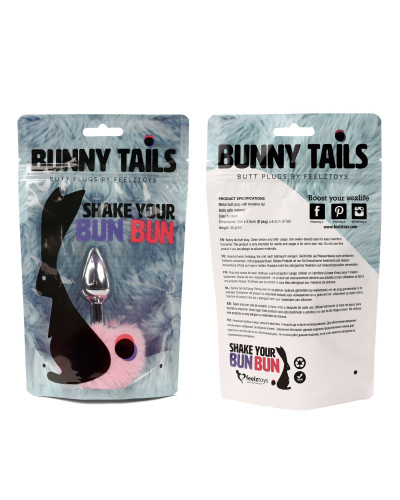 Анальна пробка FeelzToys - Bunny Tails Butt Plug Pink - Фото №3