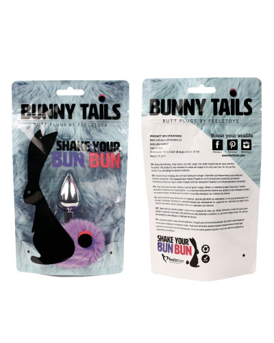 Анальна пробка FeelzToys - Bunny Tails Butt Plug Purple - Фото №3