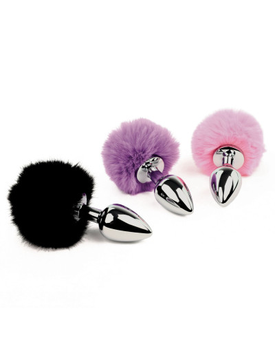Анальна пробка FeelzToys - Bunny Tails Butt Plug Purple - Фото №4