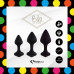 Набір силіконових анальних пробок FeelzToys - Bibi Butt Plug Set 3 pcs Black - Фото №3