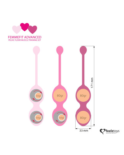 Набор вагинальных шариков для продвинутых FeelzToys - FemmeFit Advanced Pelvic Muscle Training Set - Фото №5