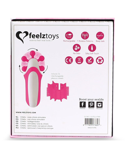 Стимулятор з імітацією оральних пестощів FeelzToys - Clitella Oral Clitoral Stimulator Pink - Фото №7
