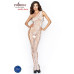 Бодістокінг Passion BS036 white, комбінезон, лямки через одне плече - Фото №2