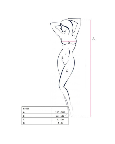 Бодістокінг Passion BS036 white, комбінезон, лямки через одне плече - Фото №4