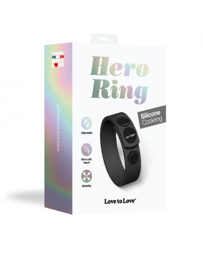 Регулируемое эрекционное кольцо на кнопках Love To Love HERO RING - BLACK ONYX - Фото №7