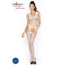 Бодістокінг Passion BS038 white, комбінезон, імітація панчіх і пояса - Фото №2
