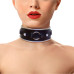 Ошейник из натуральной кожи со стразами и кольцом Art of Sex - Collar Ring - Фото №1