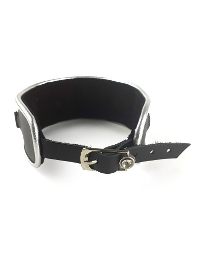 Ошейник из натуральной кожи со стразами и кольцом Art of Sex - Collar Ring - Фото №4