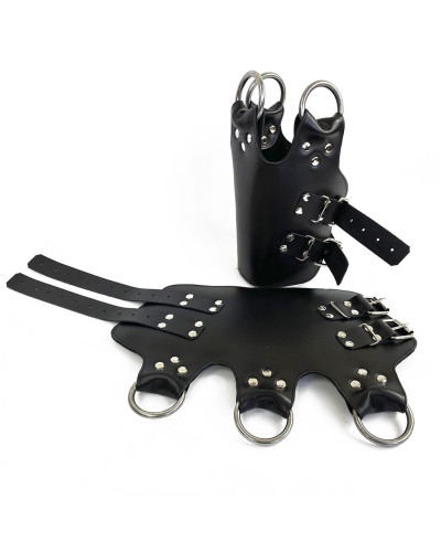 Поножи-манжеты для подвеса за ноги Art of Sex – Leg Cuffs For Suspension, черные, натуральная кожа - Фото №2