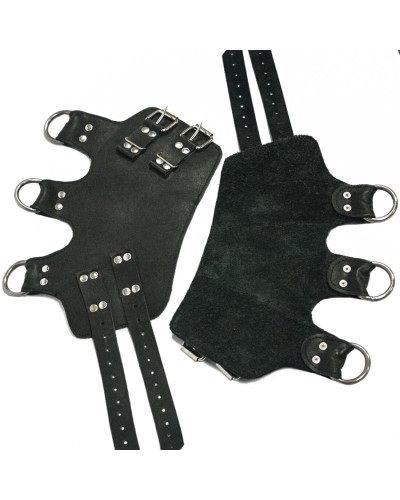 Поножи-манжеты для подвеса за ноги Art of Sex – Leg Cuffs For Suspension, черные, натуральная кожа - Фото №3